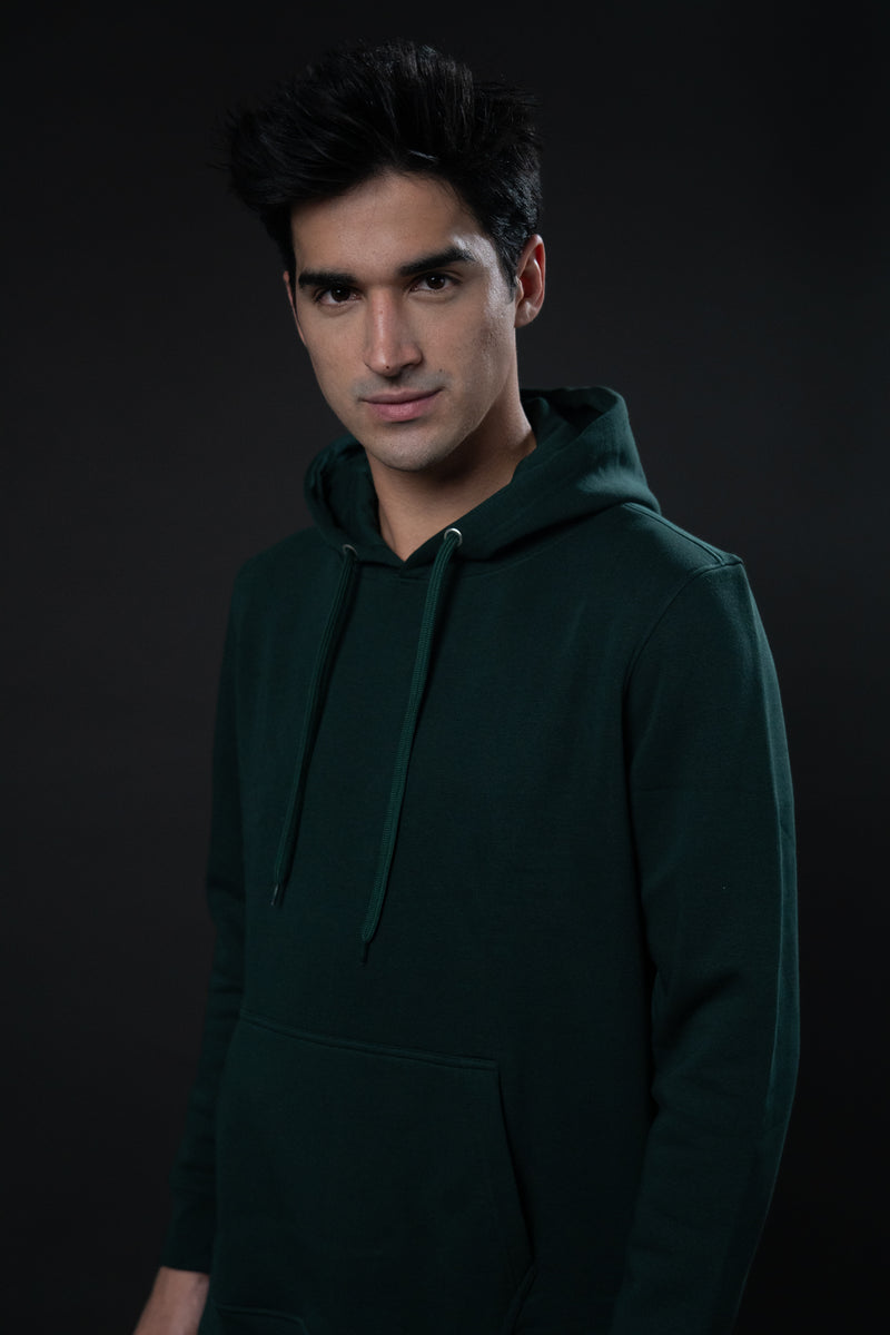 PINE GREEN SOLID HOODIE