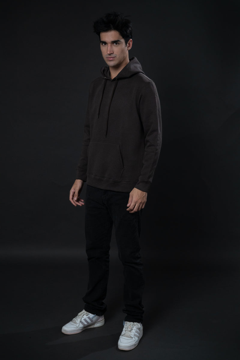 BROWN SOLID HOODIE