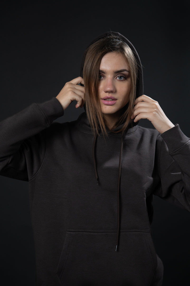 BROWN SOLID HOODIE