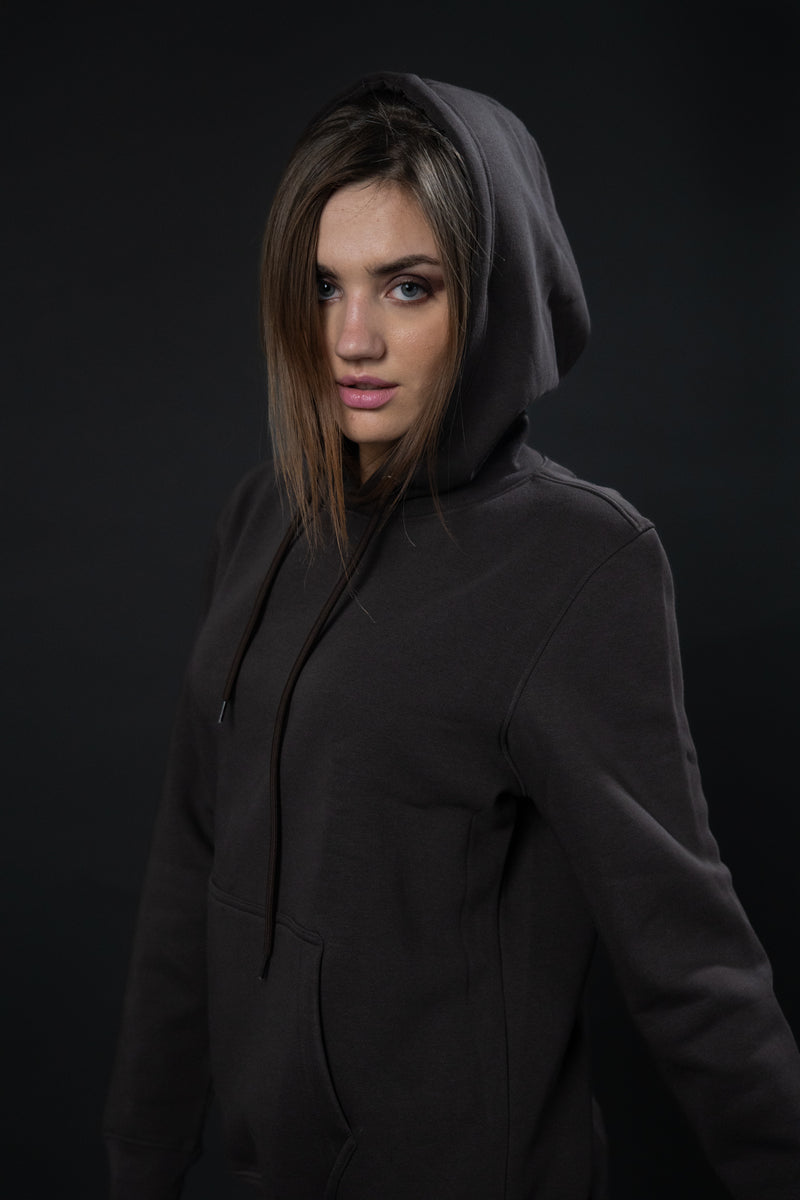 BROWN SOLID HOODIE