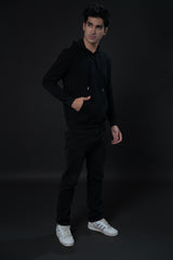 BLACK SOLID HOODIE