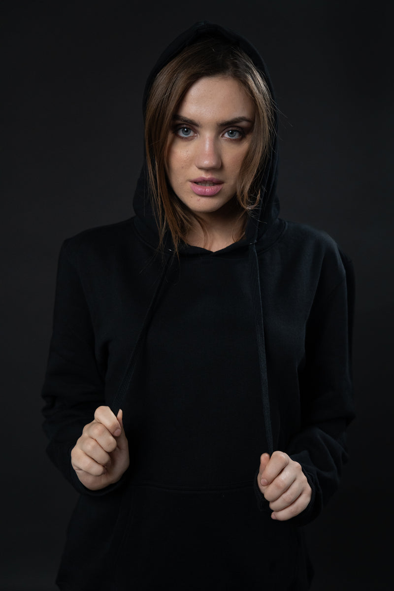 BLACK SOLID HOODIE