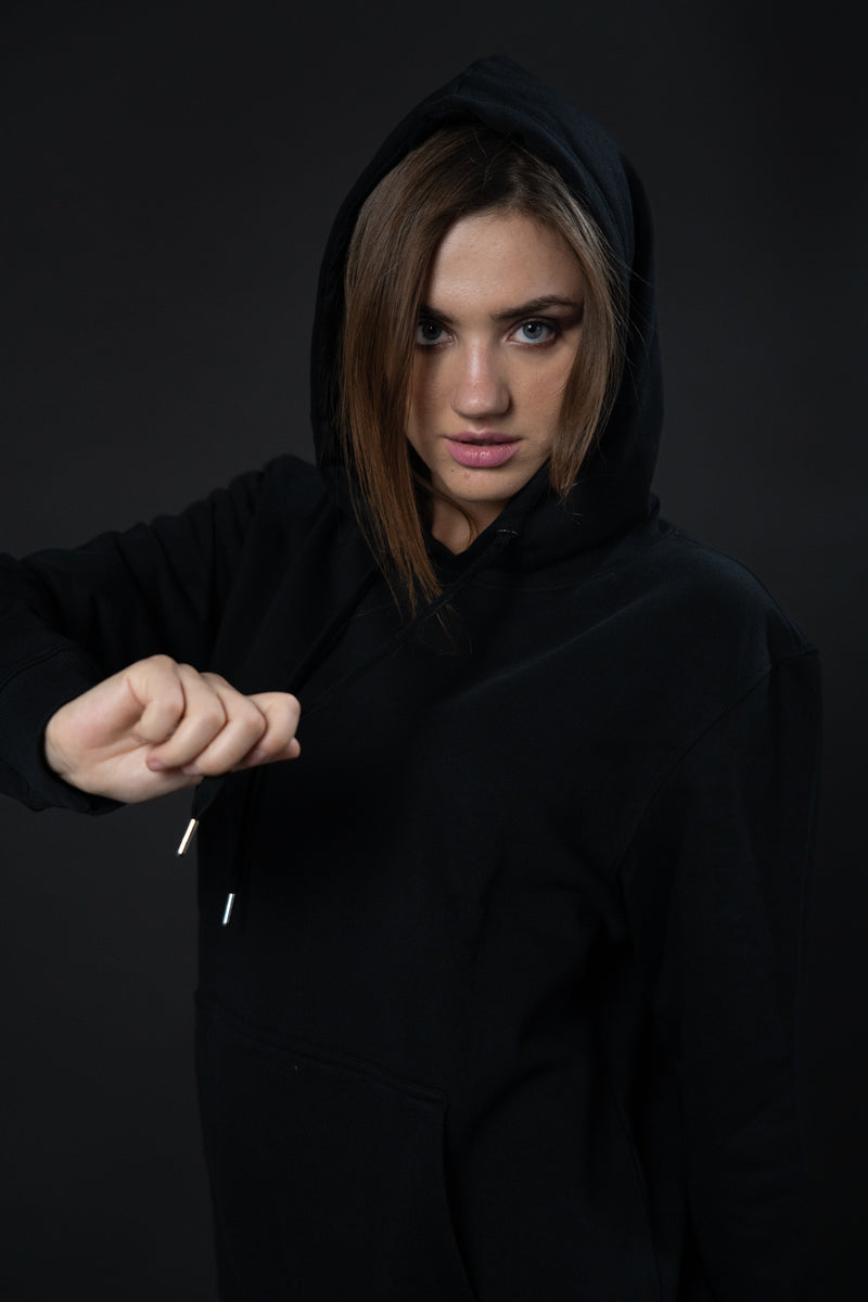 BLACK SOLID HOODIE